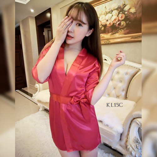 [TOKO TERPERCAYA] LINGERIE SEXY PIYAMA KIMONO BAJU TIDUR WANITA DEWASA MERAH WINE KL15C