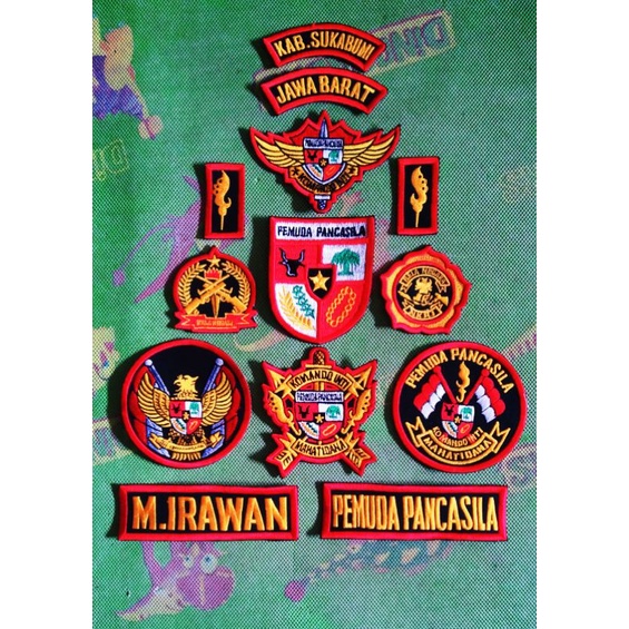 satu set bordir atribut pemuda pancasila