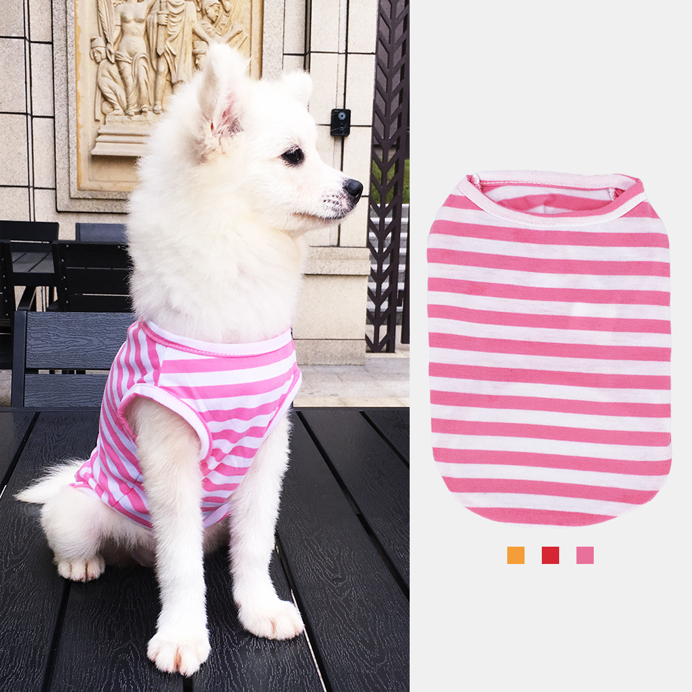 ★〓YUFeiPet〓★ New Spring Summer Dog Vest Striped Sleeveless Cool Pet Clothes Classic Simplicity Durable Thin Dog Clothes Little Dog Apparel