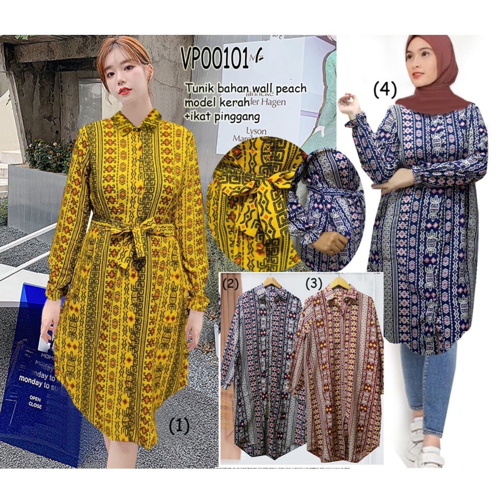 TUNIK MOTIF / TUNIK WANITA MODEL KANCING