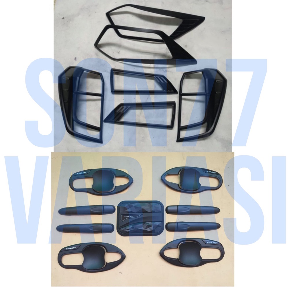 Paket garnish outer handle tank cover calya sigra 2016 2021 hitam