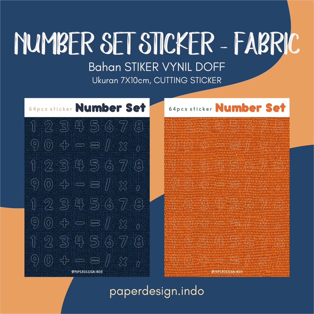 

STIKER ANGKA NUMBER FABRIC DECORATION STICKER PACK CUTE LUCU