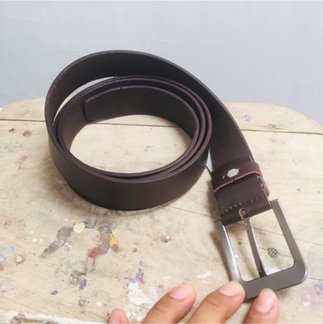 Ikat pinggang atau gesper pria kulit sapi asli satu lapis tanpa lapisan ukuran 3,5cm #ikatpinggang #gesper #gesperpria #manbelt