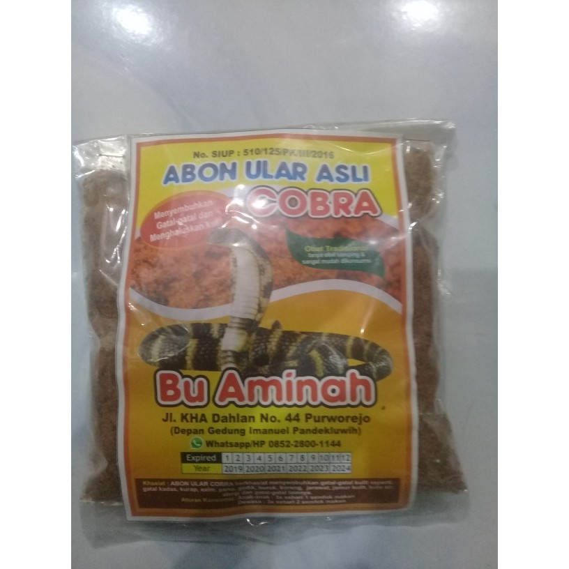 

ABON ULAR COBRA ASLI OBAT GATAL ALERGI MEMBUAT KULIT HALUS 200 GR