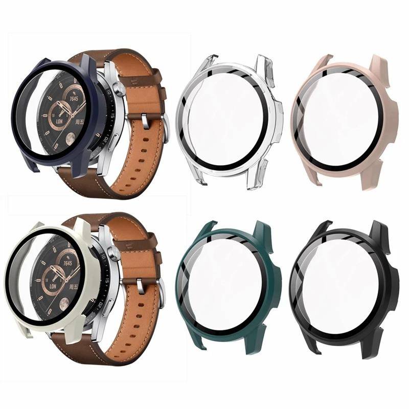 Case Pelindung Bahan Tempered Glass Untuk Huawei Watch GT 3 2 Pro 2e 42 46 MM Smart PC Hard Shel Huawei Watch 3 Pro 46 48mm