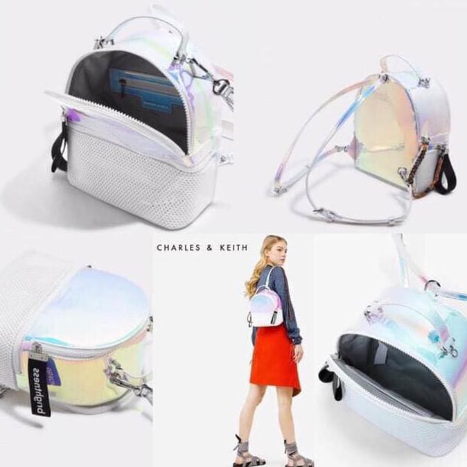 Promo - Supplier Tas Wanita Murah Ransel Import Batam Ck Backpack Hologram - Putih - Termurah