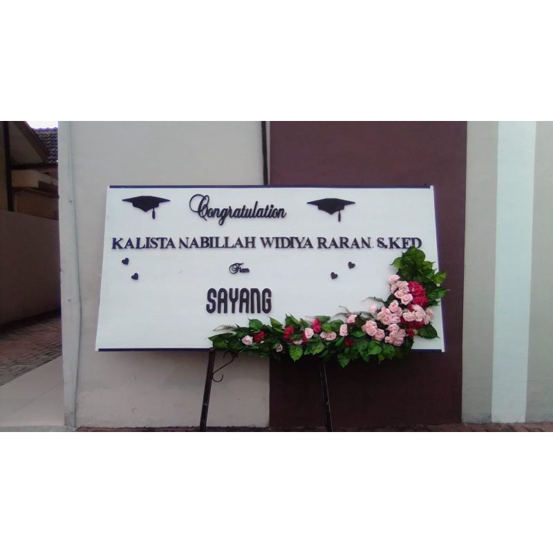 (SEWA) Karangan Bunga Medan / Papan Bunga Medan Rustic Single