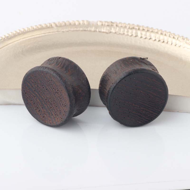 2 Piece Double Flare Natural Wood Plugs Earrings Unisex 6-22 mm