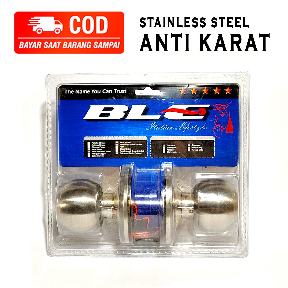 KUNCI BULAT BELLUCI STAINLESS STEEL / HANDLE DOOR BLC GAGANG PINTU KAMAR MANDI