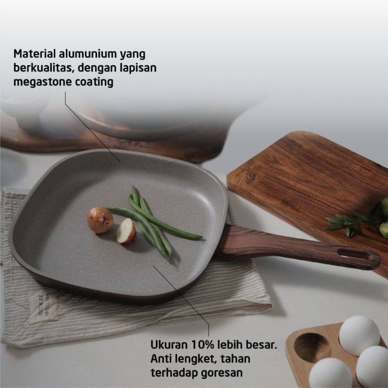 Neochef Forest panggangan grillpan Square Pan 27 cm