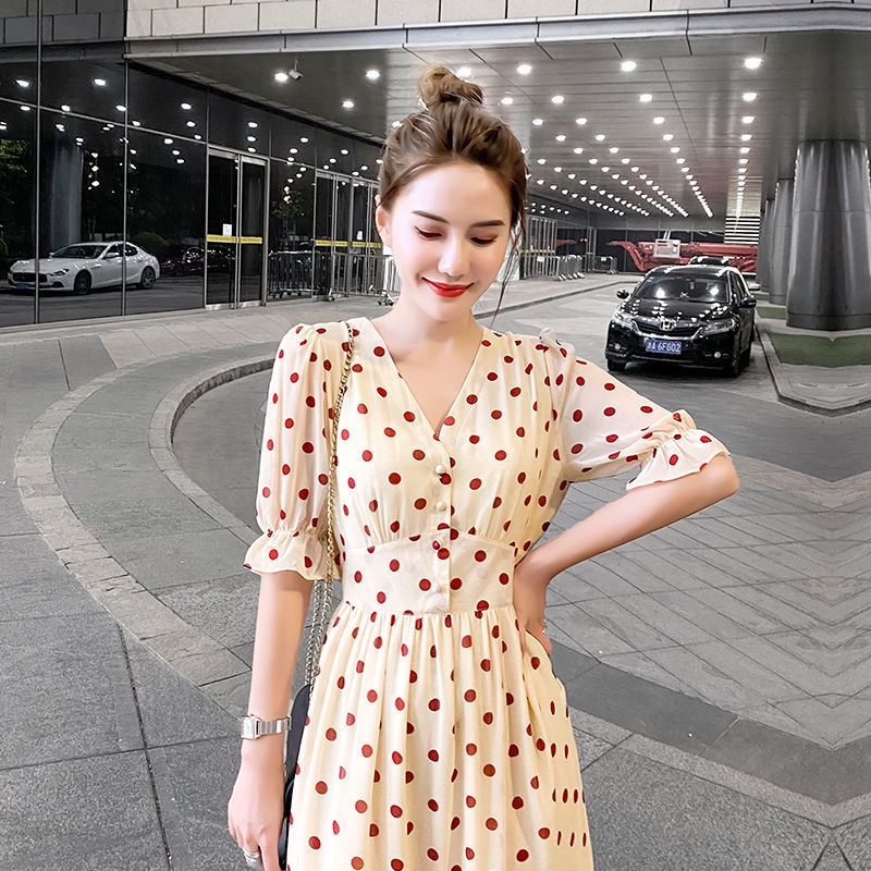 [COD] LB - Korean dress motif polkadot / Korean dress motif summer flower / D163