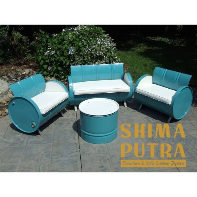Set Kursi Sofa Drum formasi 3 sofa 1 meja