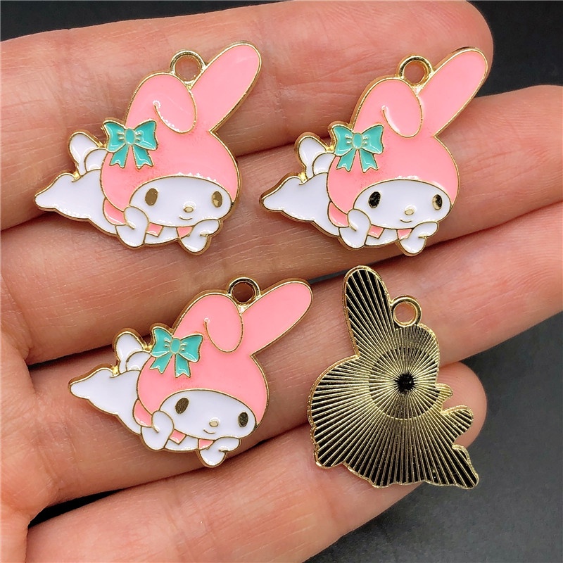 4pcs Liontin Enamel Bentuk Buah Strawberry Bunga Matahari Bahan Alloy Charms