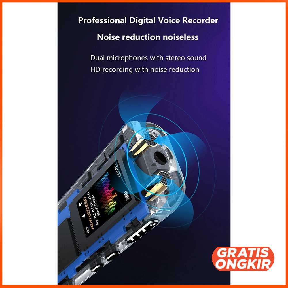 Perekam Suara Hyperbolic Digital Voice Recorder 8GB - V39