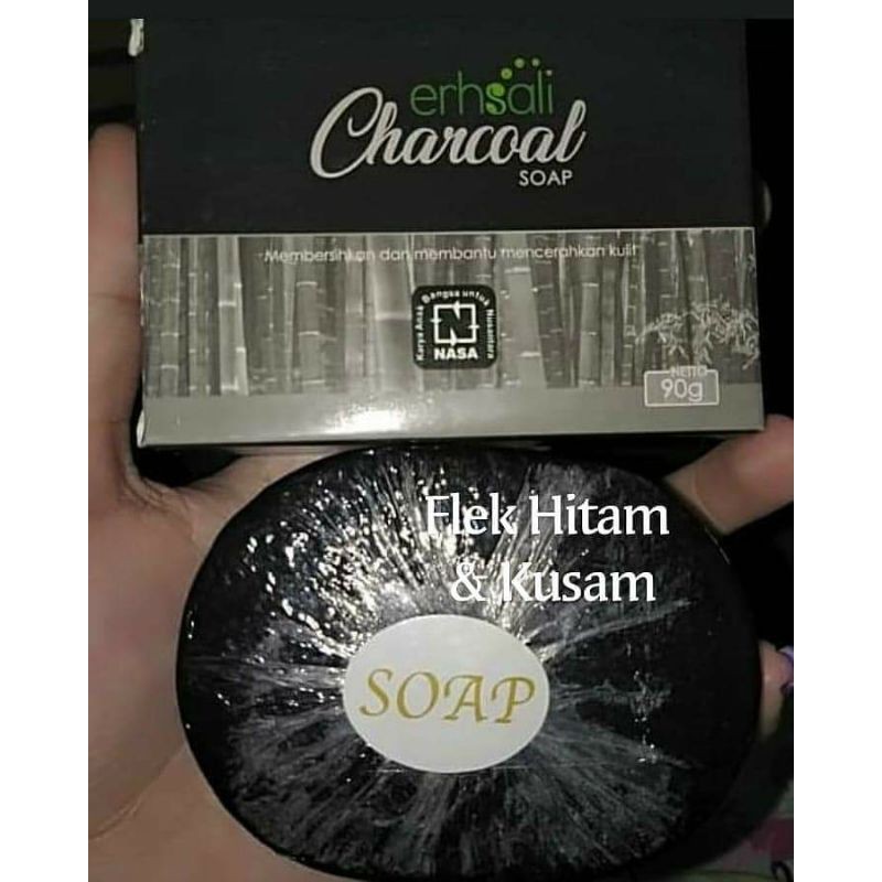 Erhsali Charcoal Asli Nasa (Sabun Wajah)