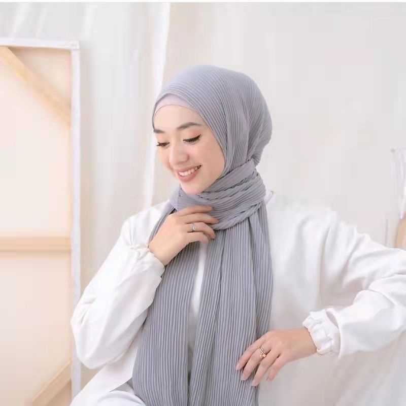 Hijab Pashmina Plisket Shawl/Pashmina Plisket Ceruty Babydool-7