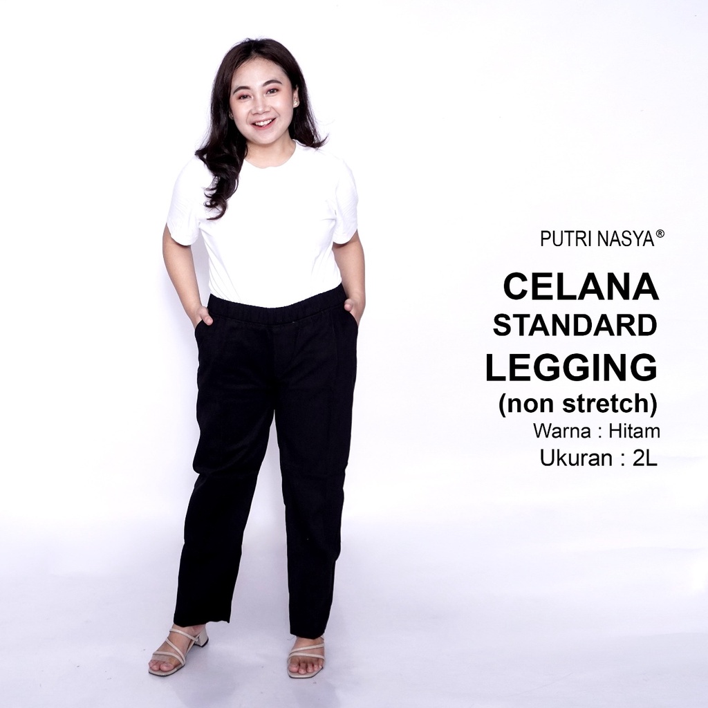 Celana Kerja Kantor Standard Legging (NON STRETCH) Jumbo Wanita / Celana Wanita Super Big Size / Celana Bahan Formal Seragam Wanita Big / 8L,6L,5L,4L,2L,XL, all size / Celana Karet Kekinian Model Terbaru Trendy / Celana Katun Kerja Kantor Super Big Wanita