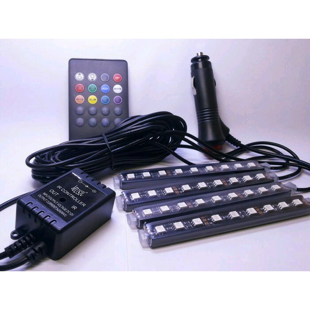 Lampu RGB Musik Kolong Dashboard - LED Red Green Blue Remote Music Con - RGB