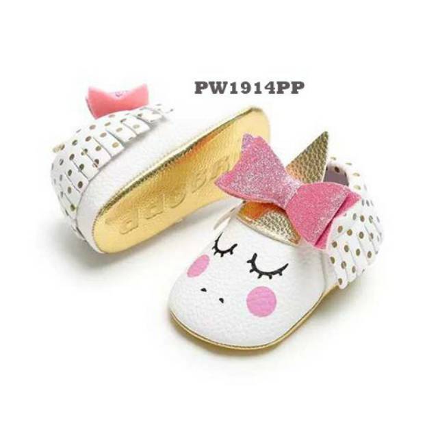 ♥BabyYank♥ PRE WALKER SHOES UNICORN POM POM /PITA PINK/PITA GOLD - SEPATU BAYI BELAJAR JALAN - SEPATU PW