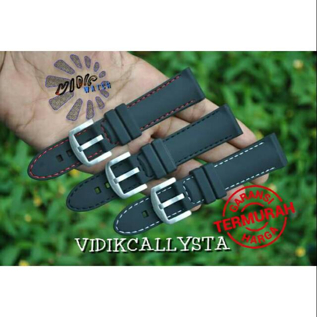 ORIGINAL RUBBER STRAP TALI KARET JAM 22 24 WATERPROOF UNIVERSAL