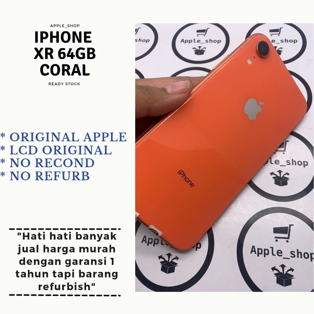 iphone xr 64gb coral Lcd Original Mulus Original Bukan Refurbish / Rekondisi