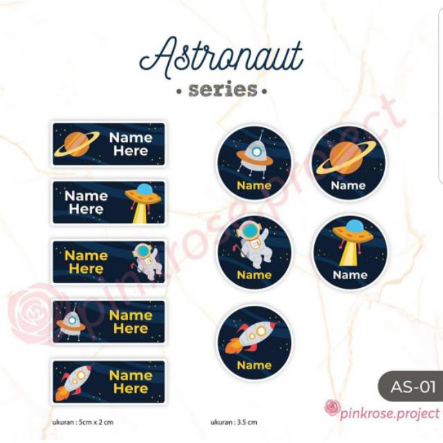 

Planet Sticker Label Nama Anak Waterproof 60 pcs