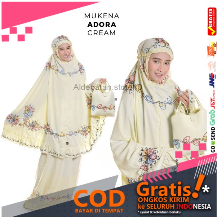 RUKUH MUKENA MUKENA DEWASA ADORA CREAM FREE SAJADAH TAS
