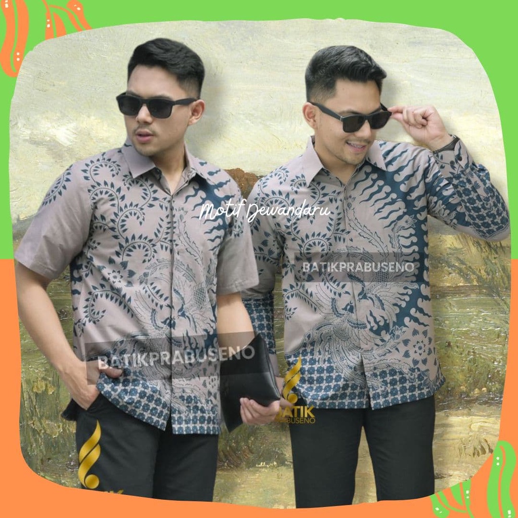 BAJU BATIK PRIA LENGAN PENDEK KATUN PREMIUM FULL FURING DEWANDARU BATIK PRABUSENO
