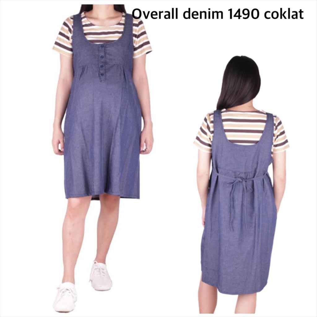 Baju Hamil Overall Denim 1490 plus inner