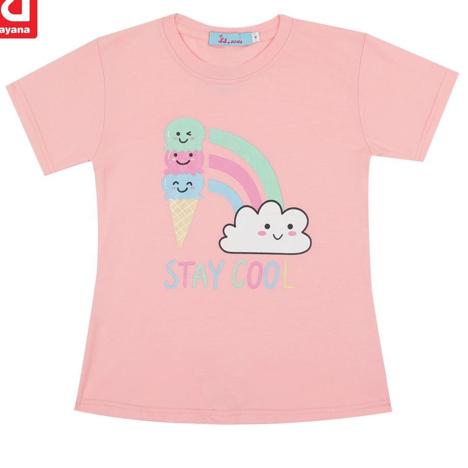 [KODE BARANG 52] Ramayana - JJ Kids Tshirt Anak Perempuan Sablon Lengan Pendek Jk013 Salem TERMURAH