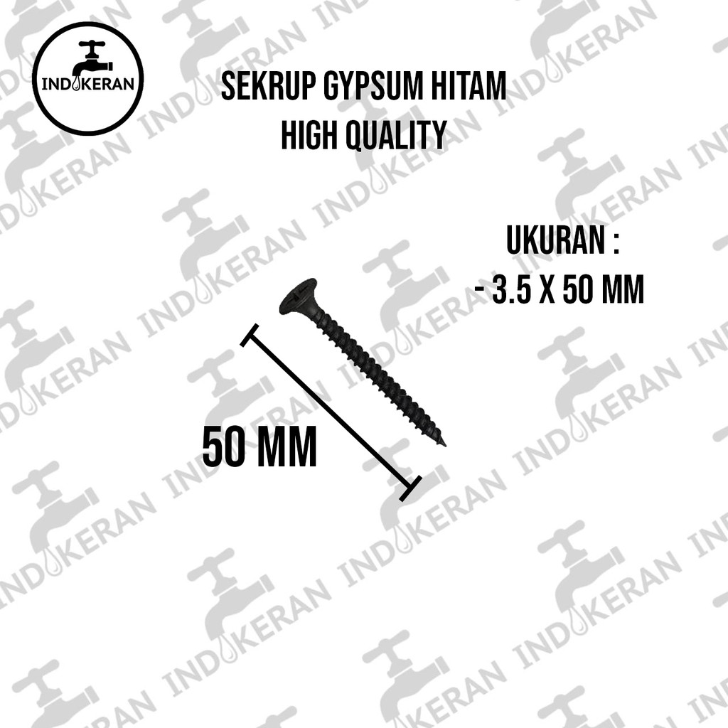 INDOKERAN - Sekrup Gypsum Hitam - High Quality