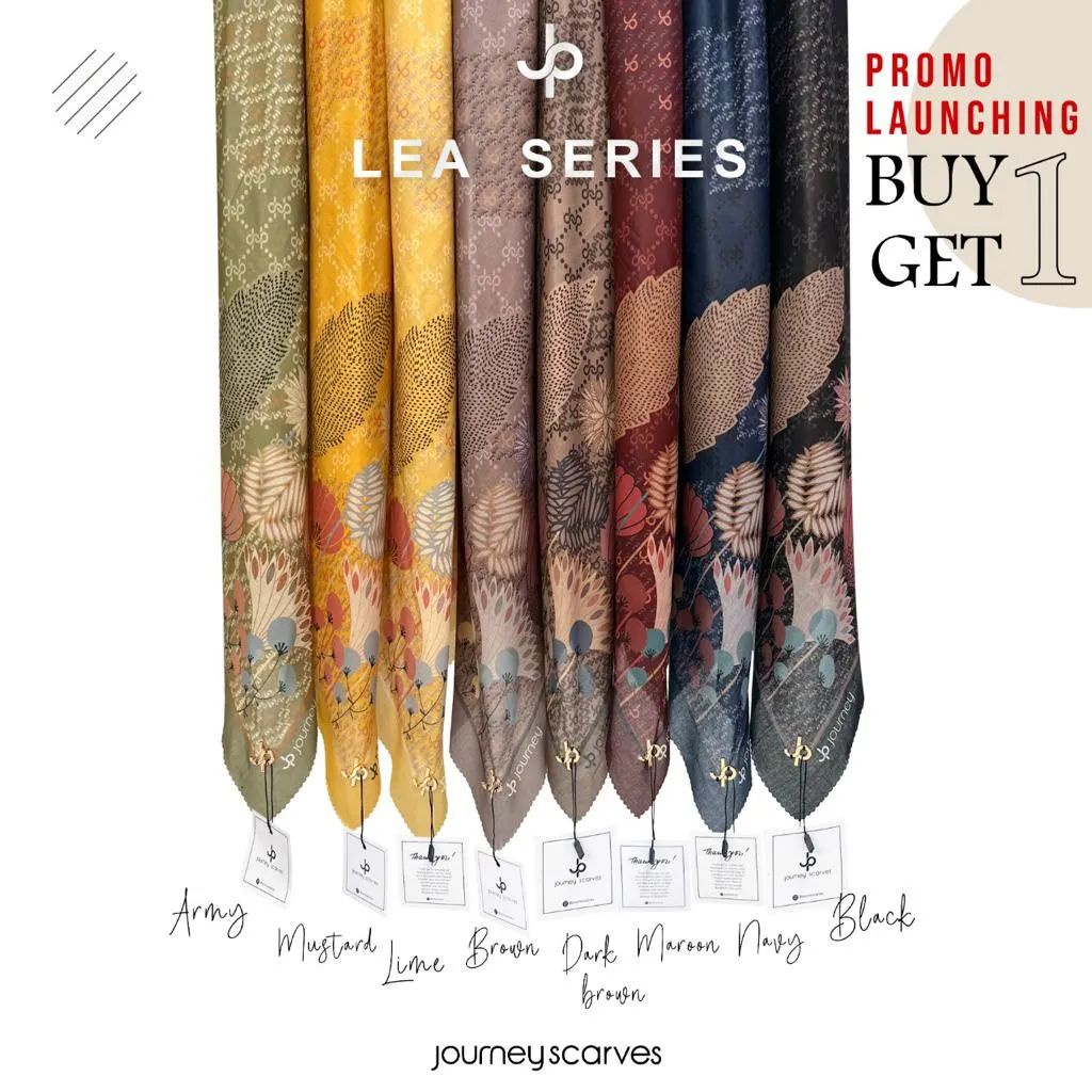 JOURNEY SERIES LEA BUY 1 GET 1/BAHAN VOAL ULTRAFINE SHINY/SIZE 115X115CM/FINISHING LASERCUT/KERUDUNG