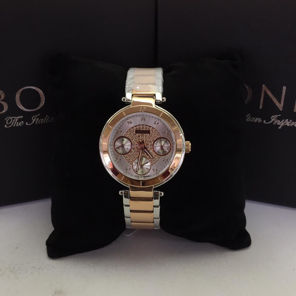 JAM TANGAN WANITA BONIA BNR189-2617 SILVER ROSEGOLD ORIGINAL