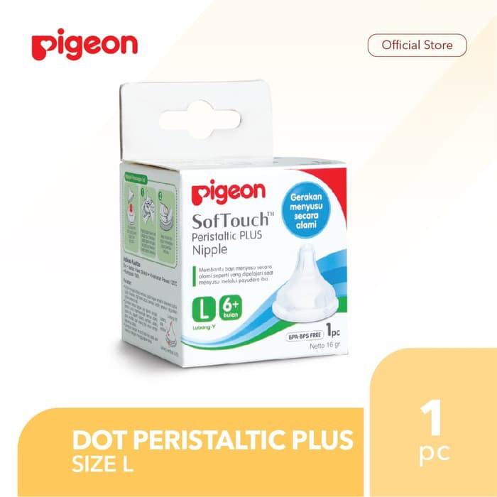 PERISTALTIC PLUS NIPPLE L PIGEON 1 BOX PR020226 /NIPPLE WIDE NECK