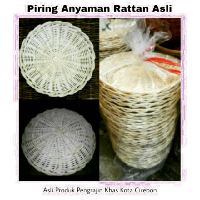 Piring anyaman asli rotan
