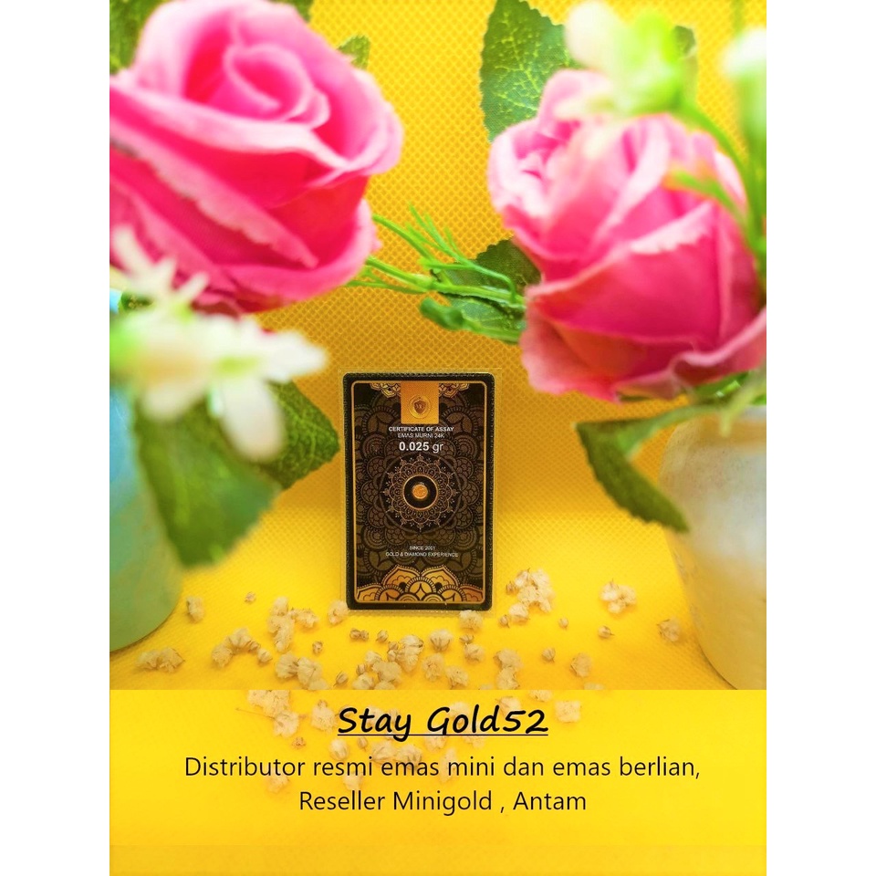 Mini Gold | Emas mini 0,025 Gram Koin Emas Mini Murni 24 Karat Logam Mulia Resmi