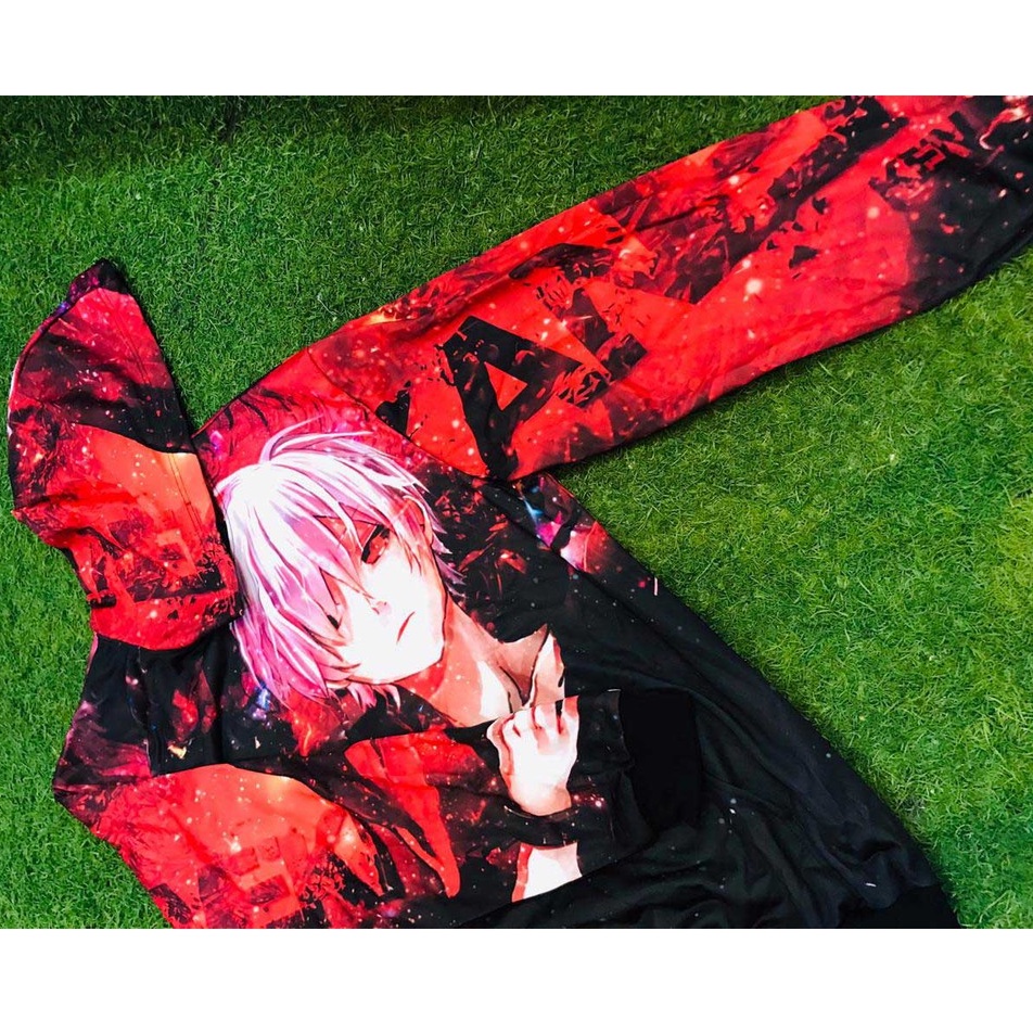 Hoodie Kaneki Fire Fullprint Tokyo Ghoul