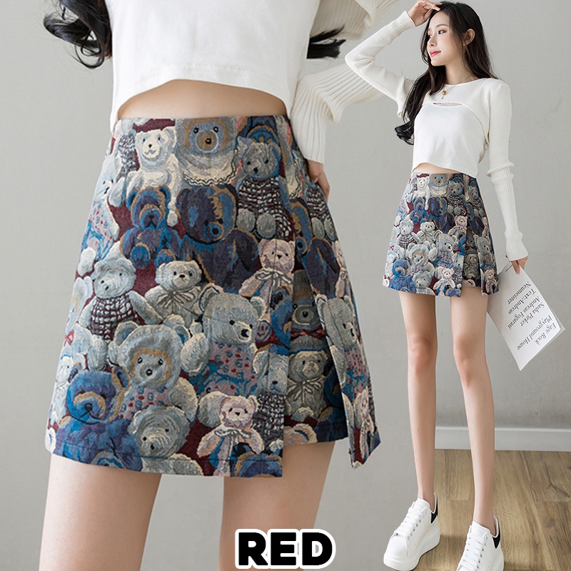 KARAKOREA 315 Tbear Mini Skirt/Korean Women Skirt/Rok Pendek/Rok Bear/Rok Lisa