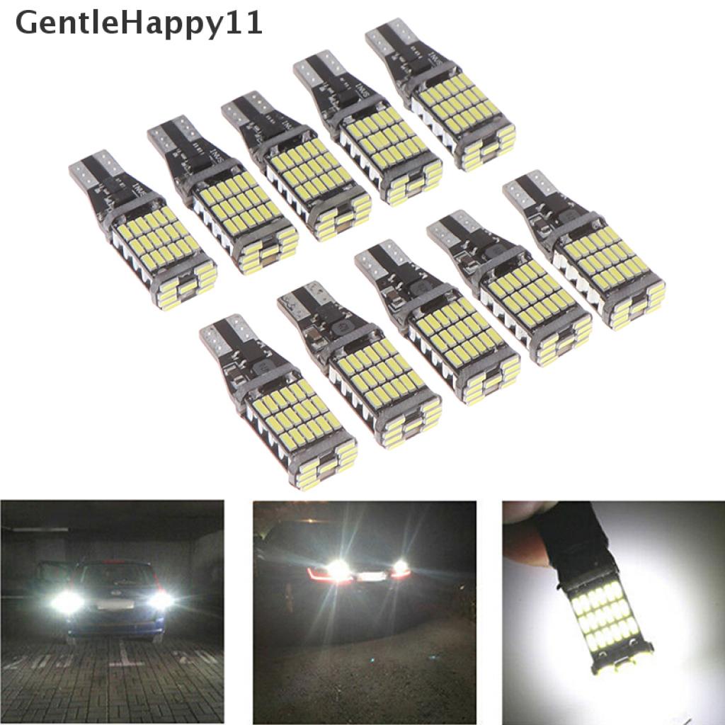 Gentlehappy 10Pcs Putih 45pl 4014t15 W16W LED Mobil Reverse Back Light Bulb 6000K