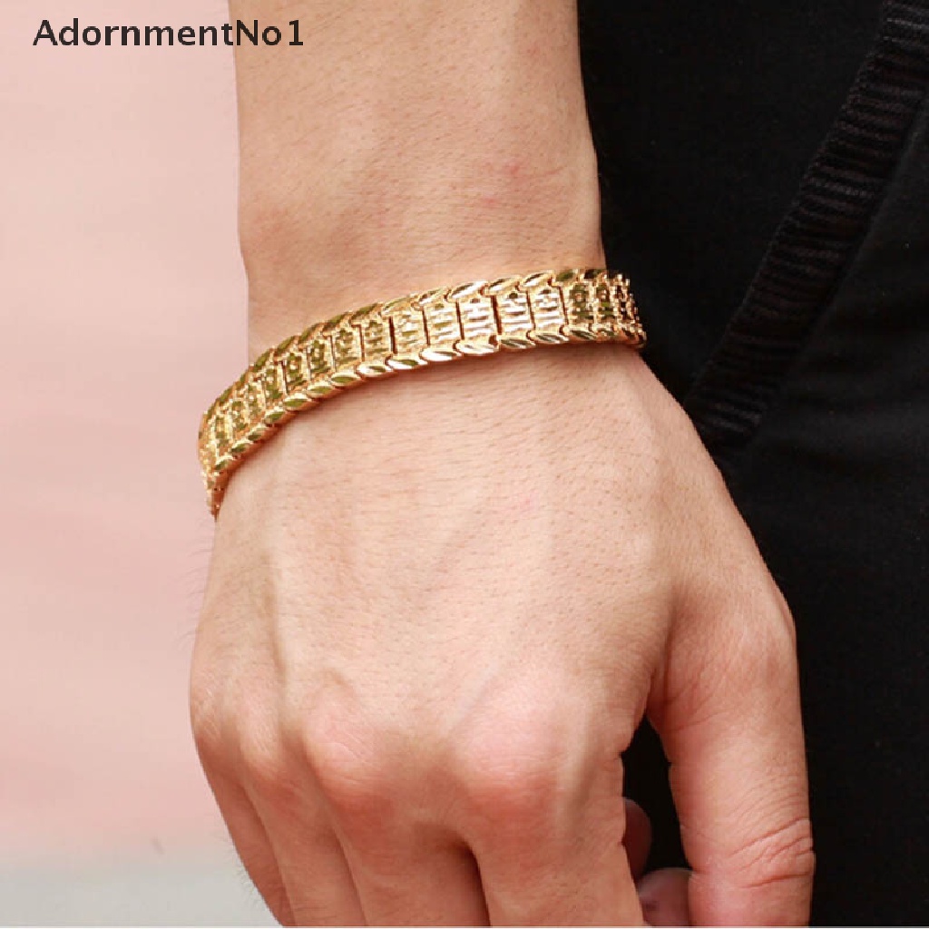 (AdornmentNo1) Charms Gelang Rantai Lapis Emas 18K Untuk Pria