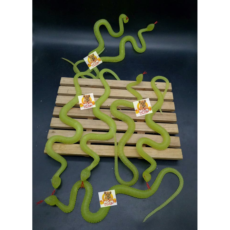 Mainan ular Karet 42CM ( Bahan Karet ) / Mainan Snake KARET ular Hijau