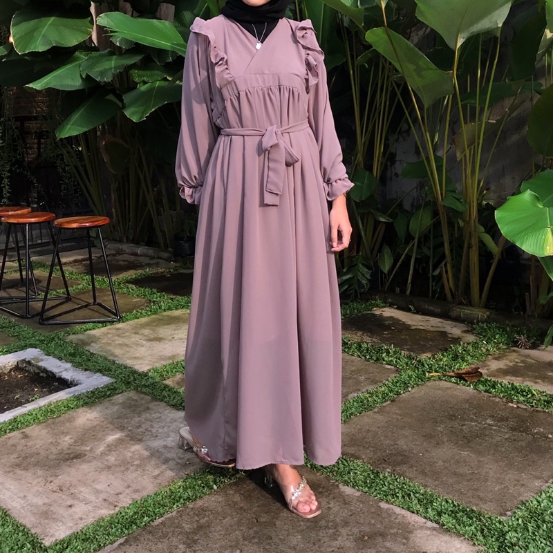 ZEA - Claire - Dress Vintage Korea Polos Lebaran Kondangan Maxi