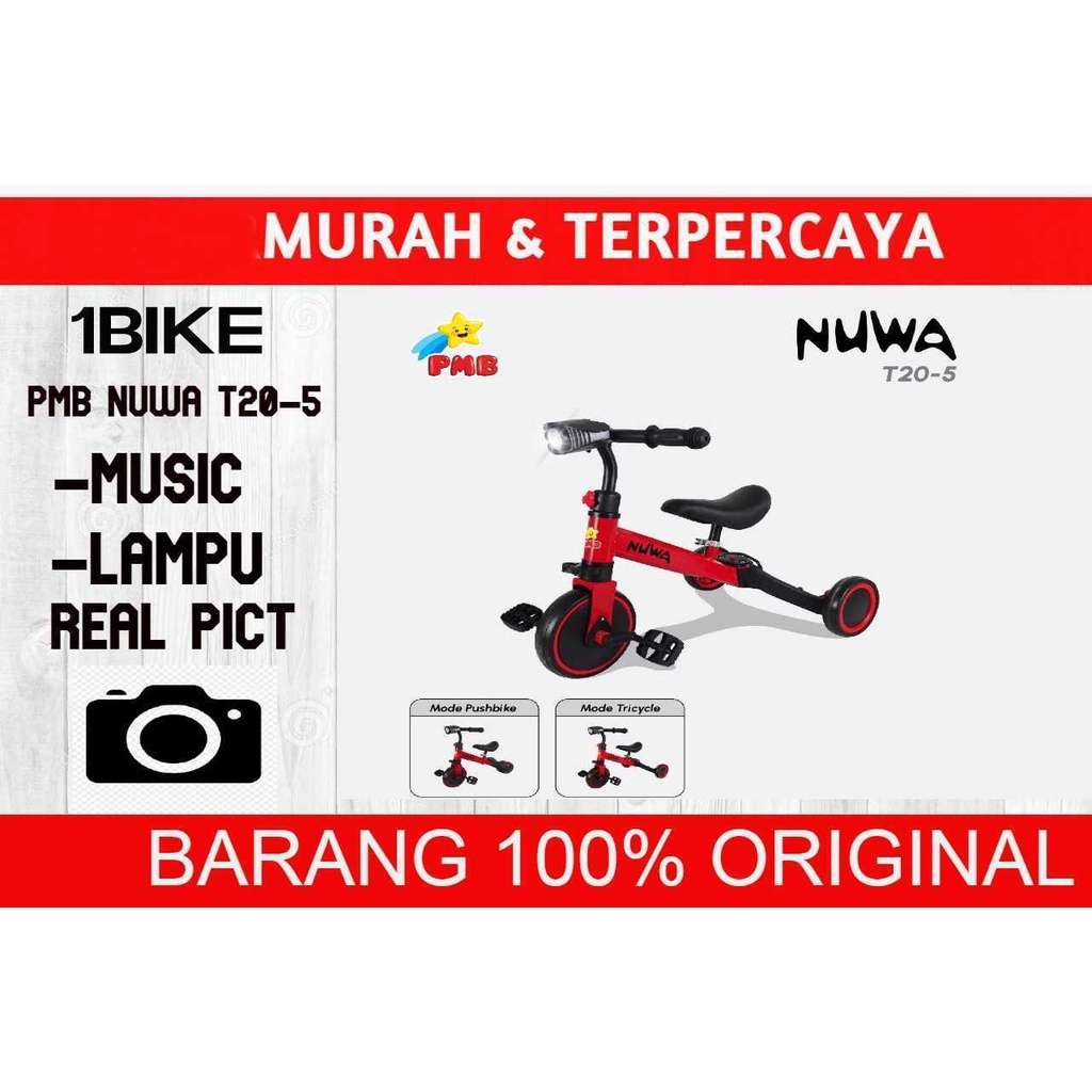 Push Bike Balance Bike PMB NUWA T20-5 T 20 - 5 Tricycle sepeda anak