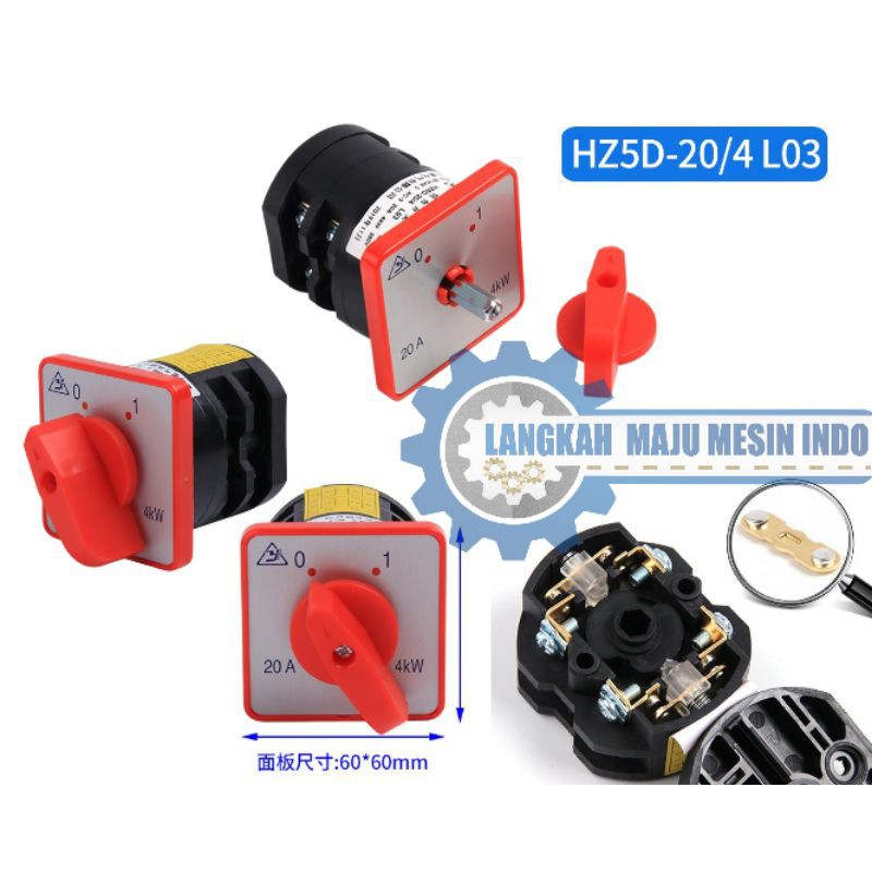 Selector Switch Mesin Milling / Saklar Konversi Milling HZ5D-20/4 L03