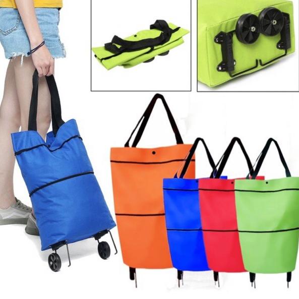 Harga Murah.. Tas Belanja Lipat Roda / Tas Troli Belanja Lipat Serbaguna