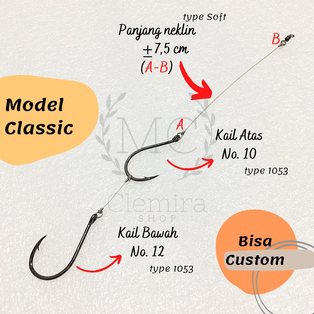 Konceran Tenggiri / Barakuda / Rangkaian Kail Pancing Tenggiri Model Classic Cle Fishing