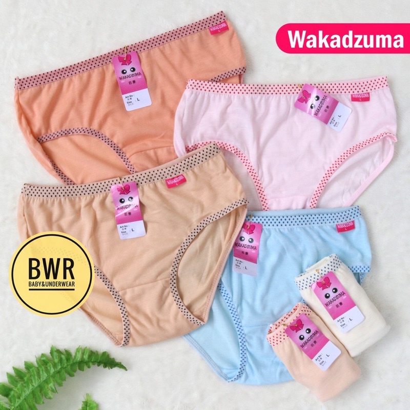 Celana dalam wanita motif 6pcs katun terbaru murah L XL XXL (wakazuma 6pcs)