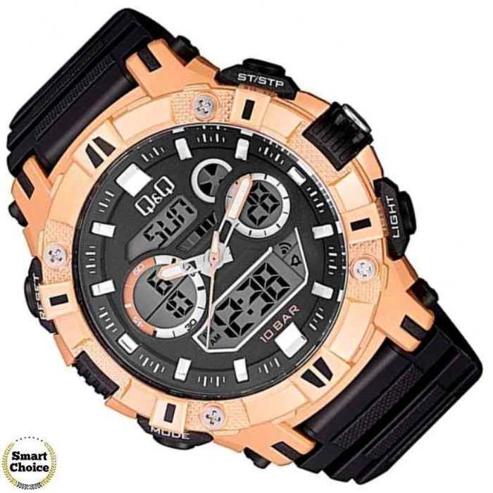 Q&Q QnQ QQ Analog Digital Jam Tangan Pria Hitam GW88J006Y Original
