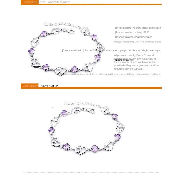 Gelang Bahan Stainless Steel Lapis Silver Desain Hati Ganda Gaya Korea Untuk Wanita