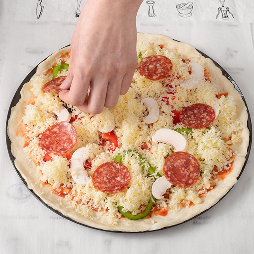 Rebuy Loyang Pizza Bulat 8 &quot;Anti Lengket Dengan Lubang Untuk Oven / Dapur